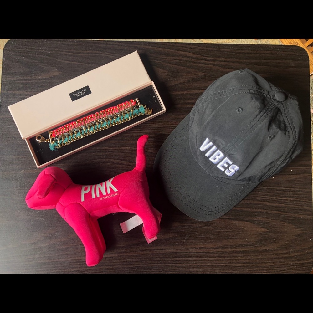 PINK tote and accessories